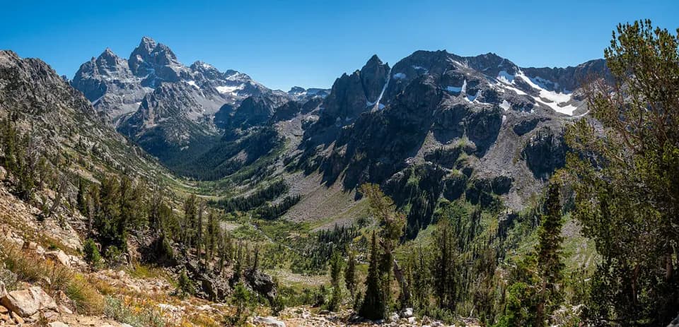 Grand Teton rising above Cascade Canyon